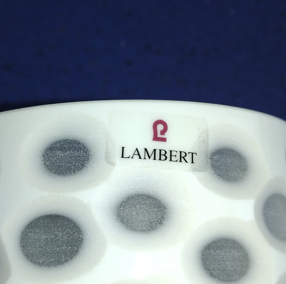 Lambert White Glass Acid Etched Candle Holder